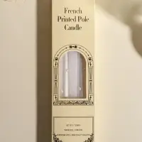 Набор свечей античных, 2,3х25 см, 2 шт "Белый жемчуг" 7,6х28х2,3 см