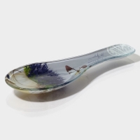 Подставка под ложку Доляна &laquo;Лаванда&raquo;, 23,5&times;8,3 см, стекло