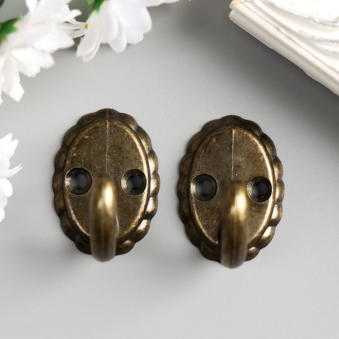 Крючок металл "Ретро" бронза набор 2 шт 3,9х3,3х2,7 см