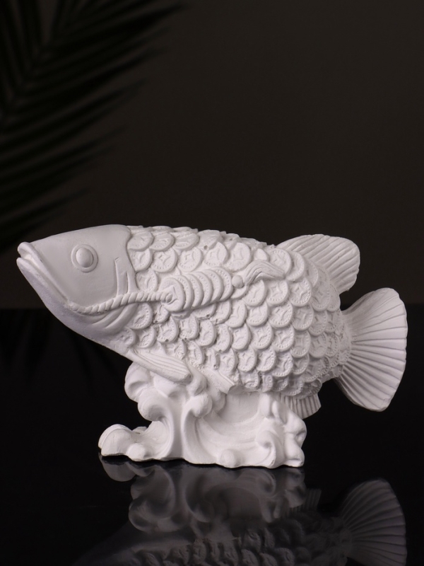 Статуэтка "Рыбка Фен-шуй" 14х7,5х4 см, натуральный