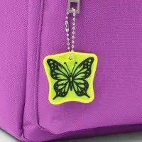 Светоотражающий элемент двусторон бабочка 4,8*4,6см цепочка салатовый АУ