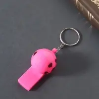 Свисток пластик на кольце "Мяч", МИКС