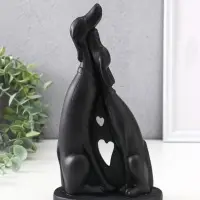 Фигура "Пара собачек" 23 см, черный