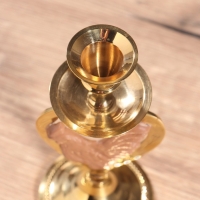 Подсвечник на 1 свечу "Петушок в сердце" латунь, коричневый с золотом 7х8х16,5 см