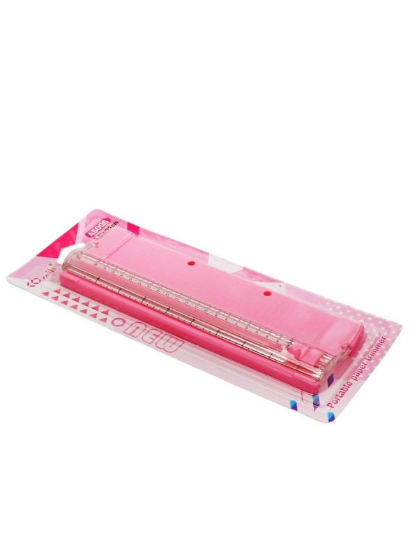 Резак для бумаги роликовый А5, до 3 листов, безопасное, цвет розовый