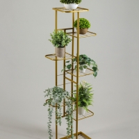 Подставка для цветов Greengo, 7 полок, 43 &times; 22 &times; 126 см, напольная, металл, цвет золотой