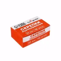 Скрепки 33мм оцинкованнные в картонной коробке 100 штук