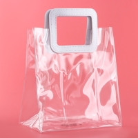 Пакет подарочный из ПВХ, белый, 25 x 28 x 15 см