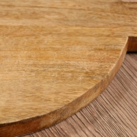 Доска разделочная круглая "Черепаха и цветы" дерево манго 36х28