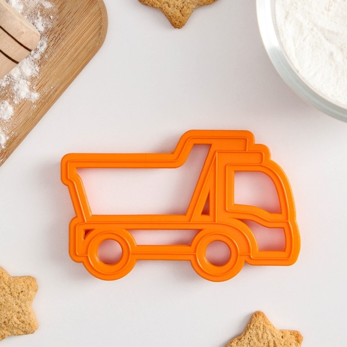 Форма для печенья &laquo;Грузовик&raquo;, вырубка, штамп, 11,5&times;7,5&times;1,5 см, оранжевая