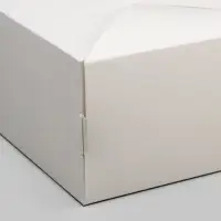 Коробка под бенто - торт без окна, белая, 14&times;14&times;8 см