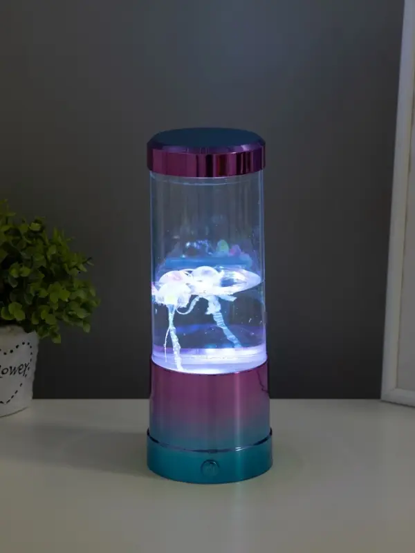 Светильник "Медузы" LED, RGB, USB, 3-5Вт, розово-голубой металлик 9х9х3 см