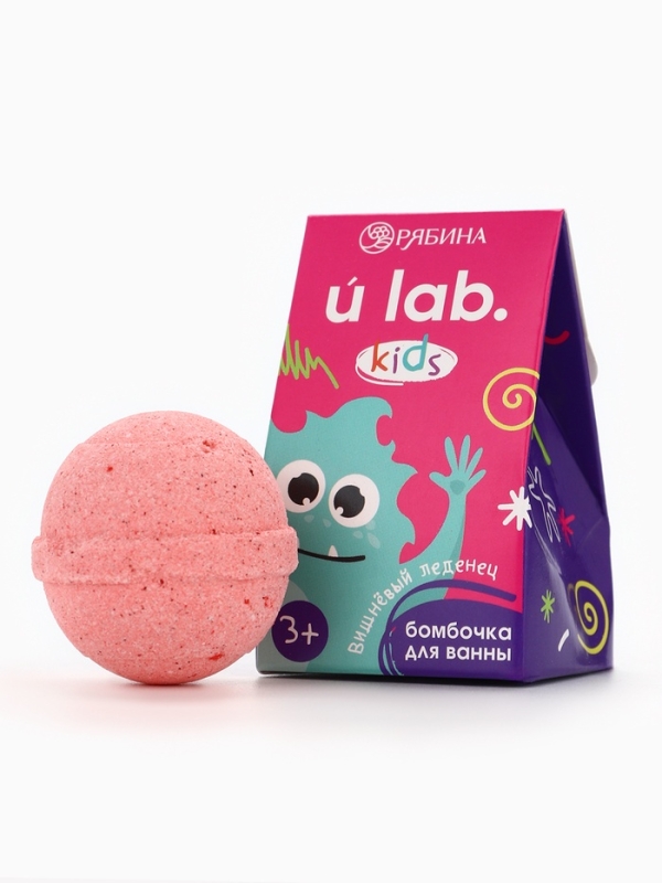 Детский бурлящий шар &laquo;Монстрики&raquo;, аромат вишнёвый леденец 40 г, URAL LAB