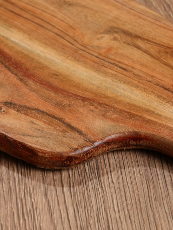 Доска разделочная прямоугольная "Желтые и синие цветы" дерево манго 41х18 см