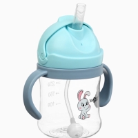 Mum&Baby, Поильник- непроливайка с трубочкой, зайка, голубой SL-07275C