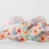 Лента репсовая 25мм*25&plusmn;1ярд(23м&plusmn;1м) маковое поле АУ