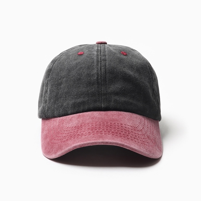 Кепка мужская MINAKU, цвет черный/малиновый, р-р 56-58 Кепка мужская MINAKU, цвет черный/малиновый, р-р 56-58