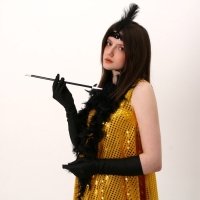 Карнавальный костюм &laquo;Гэтсби&raquo;: платье, головной убор, шарф, р-р 50-52, золото