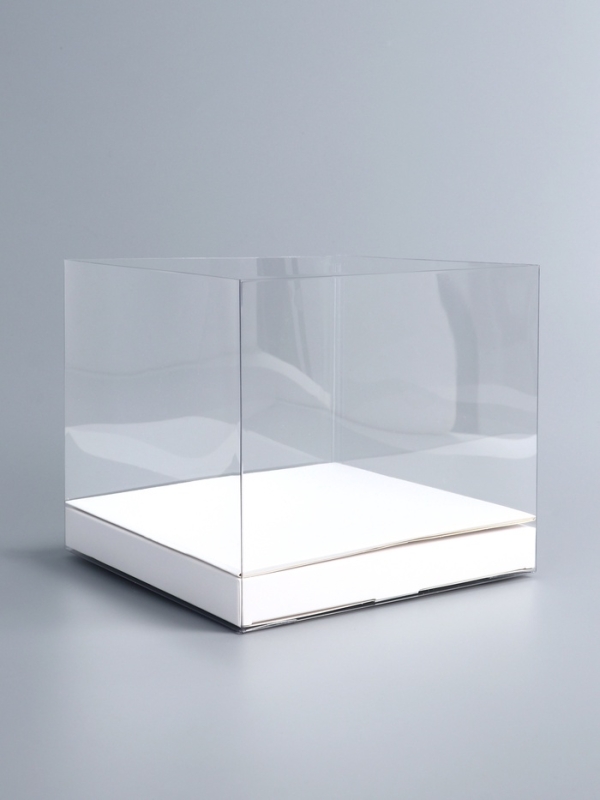 Коробка под бенто-торт с ленточками, золотая , 21 х 21 х 18 см