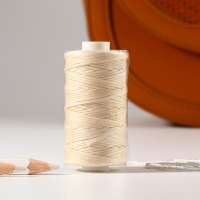 Нитки вощёные, плоские, 210D/16, 1 мм, 50 &plusmn; 2 м, цвет молочный