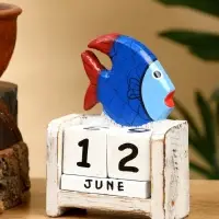 Календарь настольный &laquo;Рыбка&raquo;, 7&times;4&times;10 см, дерево, сине-белый