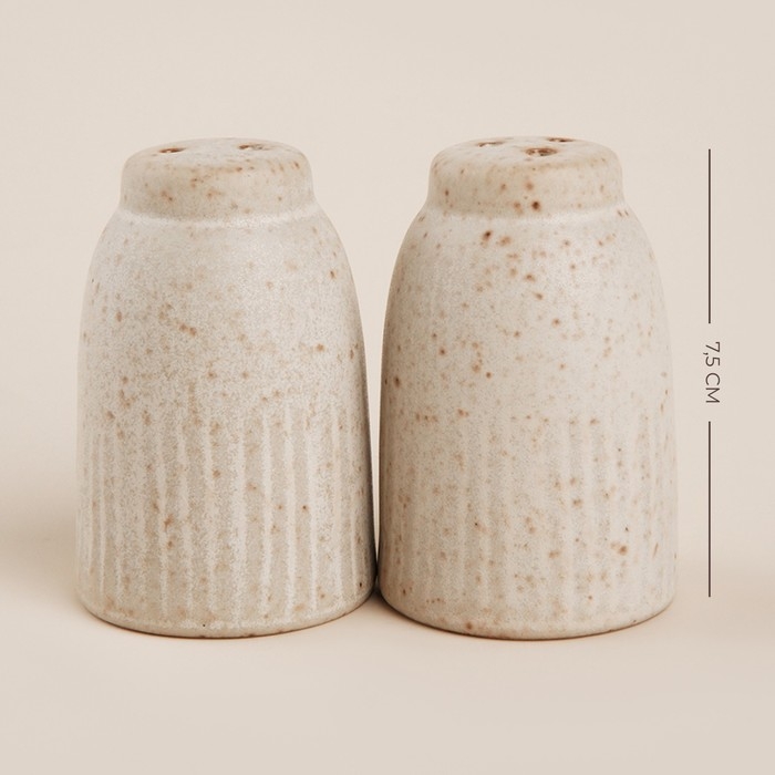 Набор для специй керамический SL Home «Виенто», 2 предмета: солонка 80 мл, перечница 80 мл, цвет бежевый Набор для специй керамический SL Home «Виенто», 2 предмета: солонка 80 мл, перечница 80 мл, цвет бежевый