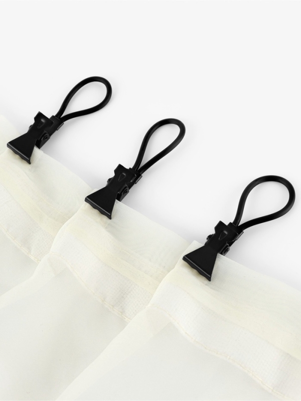 Зажим для штор на петле, металлический, 5.5×1.5 см, 5 шт., чёрный Зажим для штор на петле, металлический, 5.5×1.5 см, 5 шт., чёрный