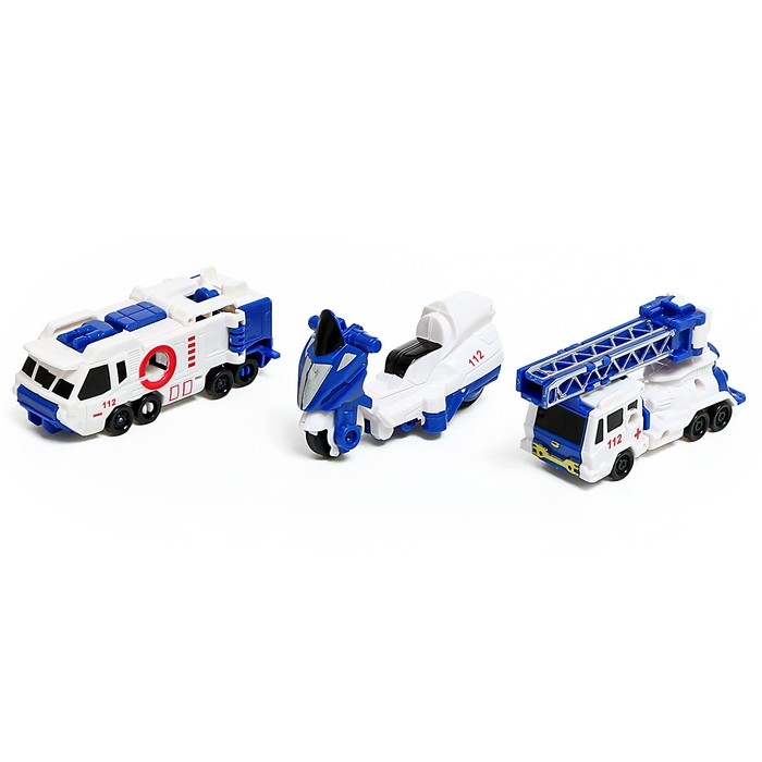 Робот &laquo;Полицейский вертолёт&raquo;, трансформируется, собирается из 3-х машинок