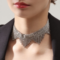 Колье &laquo;Водопад&raquo; сталактиты, цвет белый в серебре, 30 см