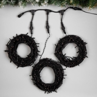 Гирлянда &laquo;Клип-лайт&raquo; 3 нити по 20 м, IP44, УМС, тёмная нить, 399 LED, свечение красное, 8 режимов, 24 В