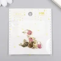 Декор для творчества металл, эмаль, страза "Кит с фонтаном" золото 2х1,4 см