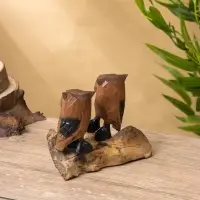 Сувенир интерьерный "Совушки" 15х9х14 см, дерево