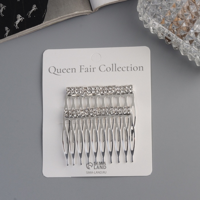 Гребень для волос "Медея" (набор 2 шт) классика нить, 5х4 см, серебро