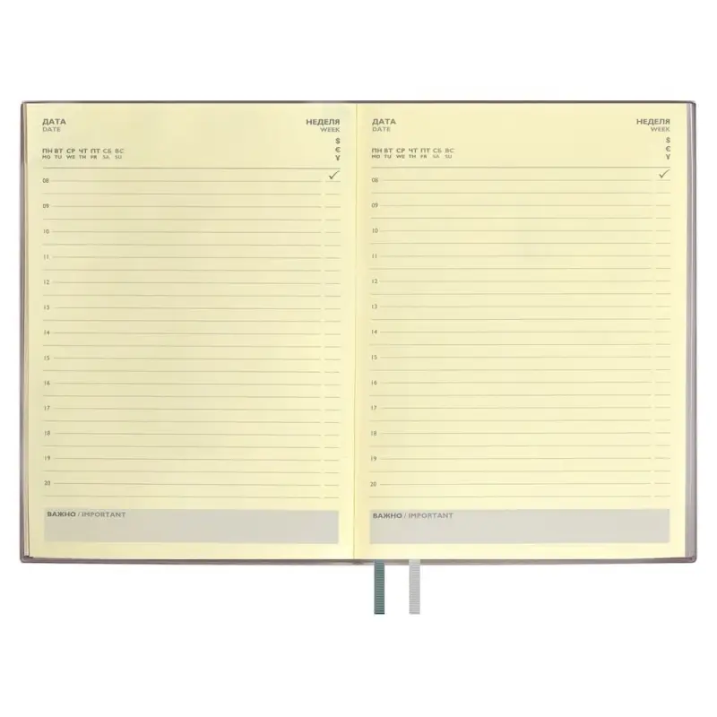 Ежедневник Avila, недатированный, серый