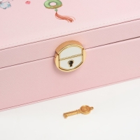 Шкатулка кожзам для украшений "Кулон с кистью на сакуре" розовая 16х24х8,5 см