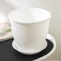 Горшок для цветов с поддоном &laquo;Венеция&raquo;, 4,1 л, d=21 см, цвет белый