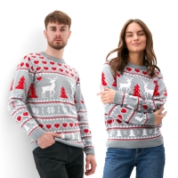 Джемпер вязаный KAFTAN "Новогодний" размер 54, серый