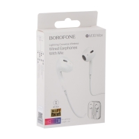 Наушники Borofone BM30 Max Acoustic, вкладыши, микрофон, Lightning, кабель 1.2 м, белые Наушники Borofone BM30 Max Acoustic, вкладыши, микрофон, Lightning, кабель 1.2 м, белые