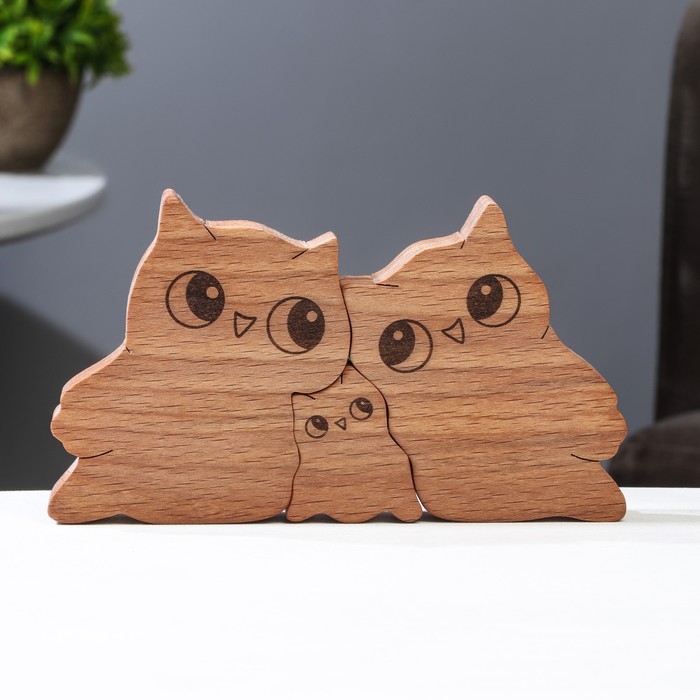 Сувенир-пазл Сувенир-пазл "Семья сов", 3 шт