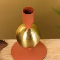 Подсвечник на 1 свечу текстурный "Терракотовый" с 1 сферой 7,5х7,5х11,5 см