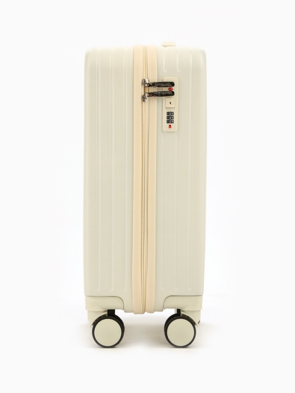 Чемодан 20", PС, 34*22*56, отд на молнии, код замок, 4 колеса, белый