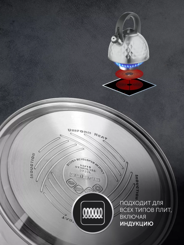 Чайник 3л со свистком Kontur 3L.индукция