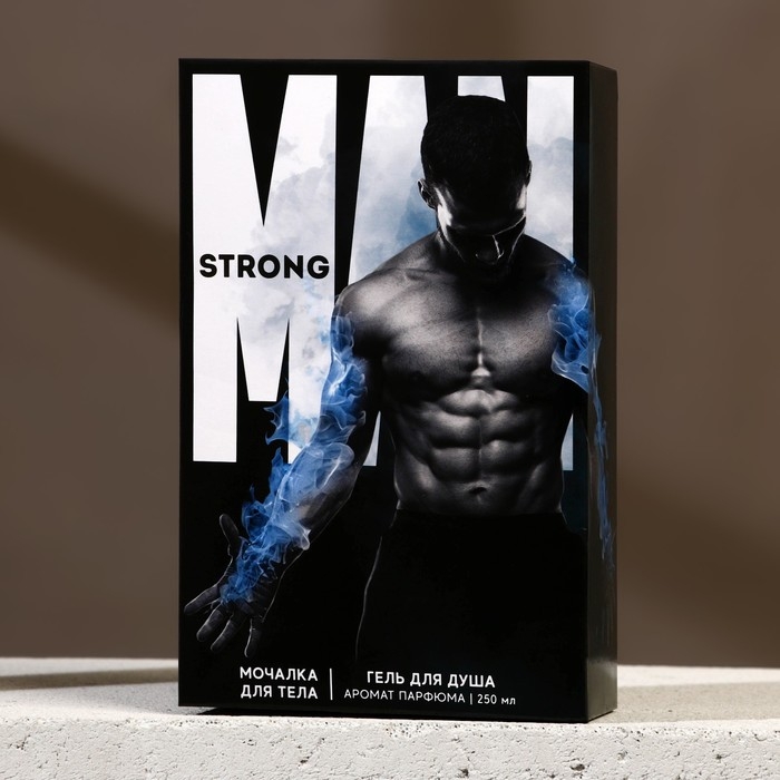 Подарочный набор косметики Real MAN, гель для душа 250 мл и мочалка для тела, HARD LINE