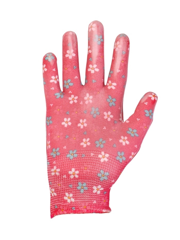 Перчатки нейлоновые, с ПВХ точками, размер 8, МИКС, &laquo;Цветы&raquo;, Greengo