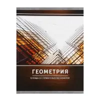 Тетрадь предметная 48 листов в клетку Calligrata, &laquo;Металл. Геометрия&raquo;, обложка мелованный картон, серые листы