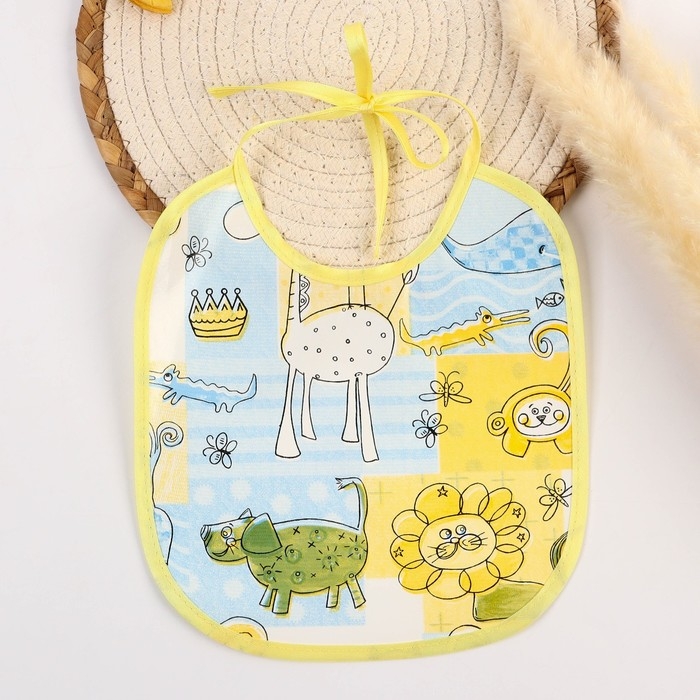 Нагрудник из нетканого полотна с ПВХ покрытием «Мультики», цвет голубой, р-р. 20х22см Нагрудник из нетканого полотна с ПВХ покрытием «Мультики», цвет голубой, р-р. 20х22см