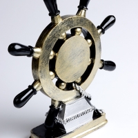 Часы настольные интерьерные, &laquo;Штурвал&raquo;, на батарейках, 16&times;6.5&times;27 см, d-8 см