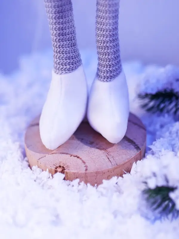 Фигура текстиль &laquo;Гном в белом&raquo; 55 см, 1 LED, от батареек AG13&times;3, свечение тёплое белое