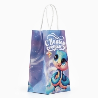 Пакет подарочный новогодний «Сказочный», змея, белый крафт, 12 х 21 х 9 см Пакет подарочный новогодний «Сказочный», змея, белый крафт, 12 х 21 х 9 см