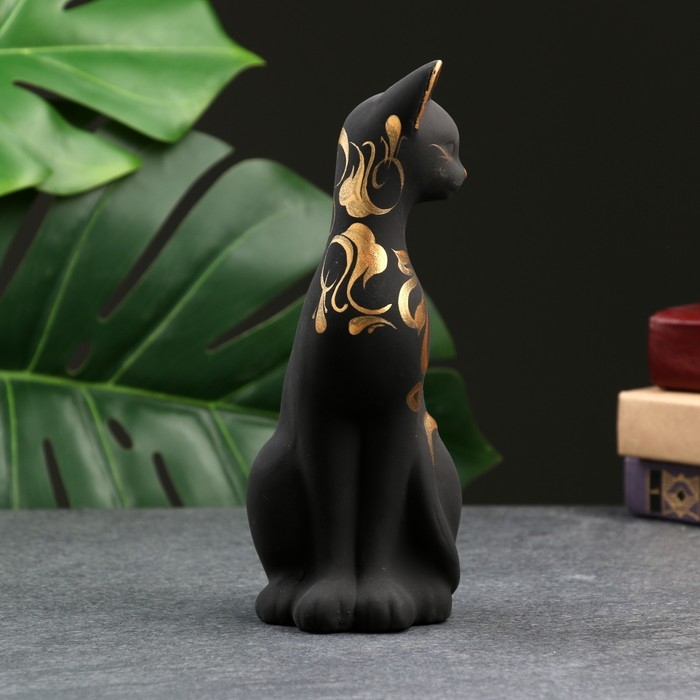 Фигура "Кошка ушастая" 7х8х19см черная